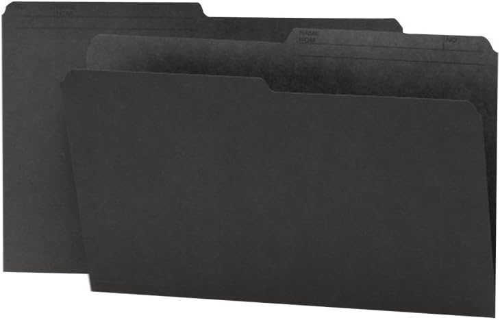 Smead Reversible File Folder, 1/2-Cut Tab, Legal Size, Black, 100 per Box (15364) : Office Products