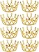 8 Pieces Gold Crown Royal Queen Crown King and Queen Princess Headwear Jeweled Costume Accessories