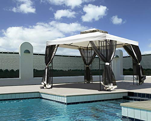 Grand Patio 10×10 Feet Patio Gazebo, Straight Leg Outdoor Canopy with Mosquito Netting，Stu ...