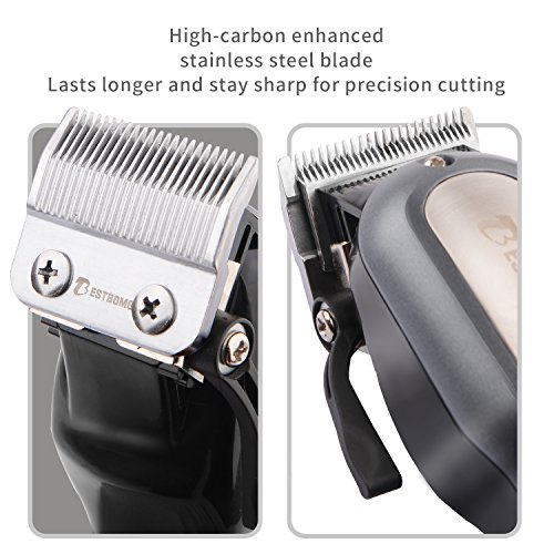 Pro Hair Clipper Set Cordless,BESTBOMG Electric Trimmer Grooming Kit Rechargeable LED Display Stainless Steel Blade for Men Father Gifts with 4 Replaceable Combs and Cleaning Brush - Thumbnail 2