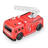 Kaerdun Inductive Train Toy Magic Mini Car Follow Drawn Black Line for Kids (FireTruck)