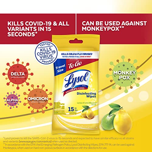 Lysol Disinfectant HandiPack Wipes, MultiSurface Antibacterial Cleaning Wipes, For