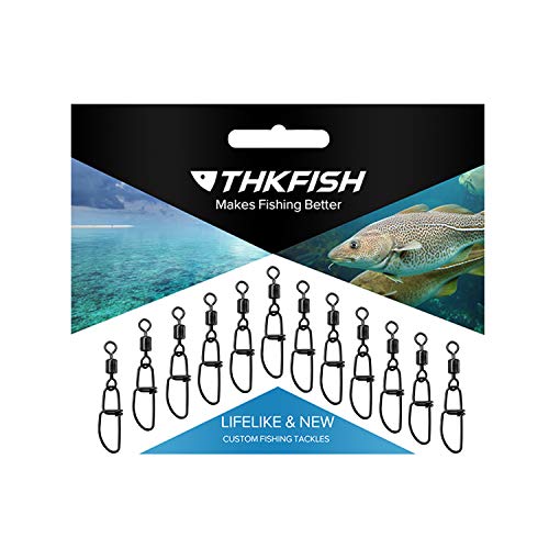 THKFISH 30stk Angelwirbel Angeln Wirbel Angeln Angel Karabiner Tönnchenwirbel Mit Angelzubehör Kugellager Snap Swivels – Bild 4