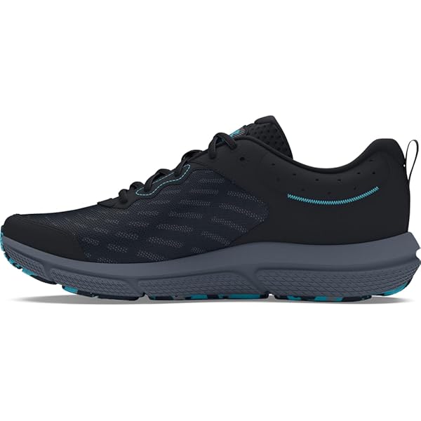 UNDER ARMOUR MEN’S CHARGED ASSERT 10 SHOES, (003) BLACK/BLACK/BLUE SURF, 10.5 X-WIDE