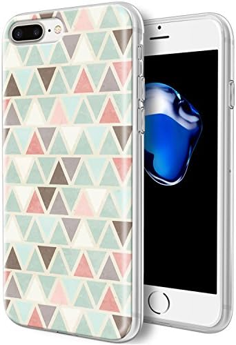iPhone 7 Plus case, iPhone 8 Plus Coocolor Floral Pattern Series Flexible Soft TPU Rubber Silicone Cover with IMD Glossy Pattern for iPhone 7/8 Plus case-[Geometric]
