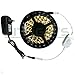 HitLights Cool White LED Light Strip Kit, 16.4 Feet - Includes Power Supply and Dimmer. 300 LEDs, 5000K, 72 Lumens per Foot. 12V DC