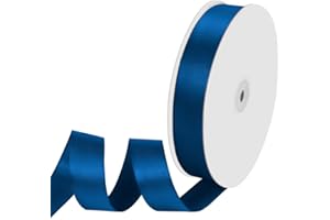 Isaspire 1" Width x 100 Yards Satin Ribbon, Navy Blue Ribbon Perfect for DIY Craft, Bows, Gift Wrapping, Flower Bouquet, Valentine's Day, Christmas and Party Decoration
