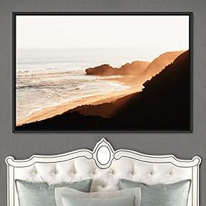 signwin Framed Canvas Wall Art Coastal Scenery Aerial...