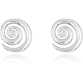 Spiral Earrings Gold chunky earrings for women,Trendy Statement Spiral Stud Earrings Vintage Large Gold Geometric Studs Earrings Trendy Jewelry