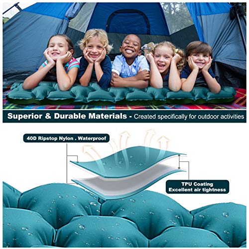 Double Sleeping Pad, MEETPEAK Foot Press Pump Inflating Camping