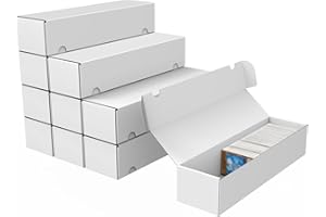 XRACV Trading Card Storage Box, 10-Pack 1100 Count White Corrugated Cardboard Bulk Sports Storage Box for TCG/Magic/Mtg Basketball Cards, Collectible Trading Cards