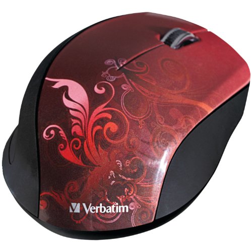 Verbatim Wireless Optical Design Mouse, Red 97784