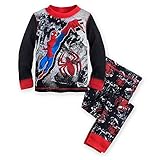 Disney Store Spider-Man Night Crawler PJ Pals Pajama Sleep Set for Boys, Black