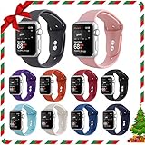 Kaome Compatible with Apple Watch Band 44mm 42mm,Soft Strap Sport Band for iWatch Apple Watch Series 4, Series 3, Series 2, and Series 1(M/L,10 Pack)