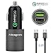 Meagoes Fast Car Charger, Compatible Samsung Galaxy S7 Edge / S7 / S6 Edge / S6 / S5 / S4, Note 5/4, Quick Charge 2.0 & 2.4A Smart Charging Ports Car Adapter, with 2-Pack Rapid Micro USB Charge Cords