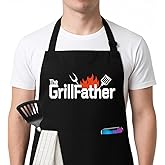FUNNYUNCLE Funny BBQ Grilling Kitchen Cooking Chef Aprons for Men Fathers Day Christmas Gifts