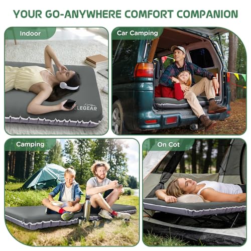 Elegear Colchoneta Inflable de Air & Foam Doble Capa, CumbreX™ Colchón de Camping de 10 cm Espuma Ultragruesa con Bolsa Inflable, Valor R 9.5 Colchoneta Portátil 4 Estacione para Viajes y Aire Libre