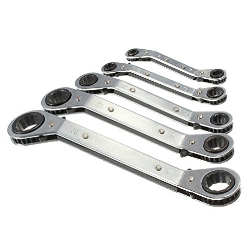 C-Pioneer Metric Offset Ring Wrench Spanner Ratchet Metric Hand DIY Tool Set-10-12mm
