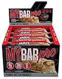 Pro Supps MyBar PRO Protein Bar, Delicious Triple Layered, Soft Oven-Baked, 30g Protein, 4g Sugar, 12 Count (Peanute Butter Paradise Flavor)