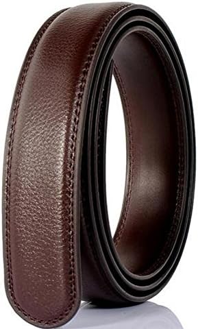 Men's Real Leather 35mm Ratchet Big and Tall Belts Straps For Men Without Buckle Black/Brown