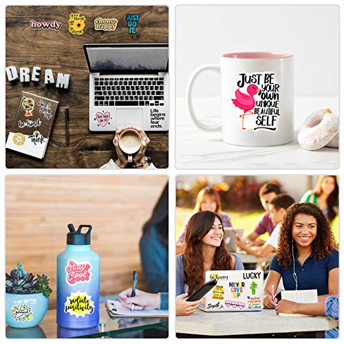 200 Pcs Inspirational Words Stickers for Hydroflasks, Motivational Quote Stickers for Teens and Adults Trendy Vinyl Positive Sticker for Water Bottles Book Laptop