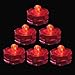 SOKATON Submersible Tea Light Battery Operated Waterproof LED Tealights Underwater Vase Light for Christmas Xmas Holloween Party Wedding Decoration - Pack of 12 - Red
