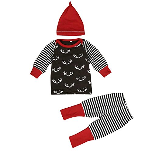 Ecosin Fashion Baby Girl Boy Blouse Pants Leggings 3pcs Outfits Set Costume