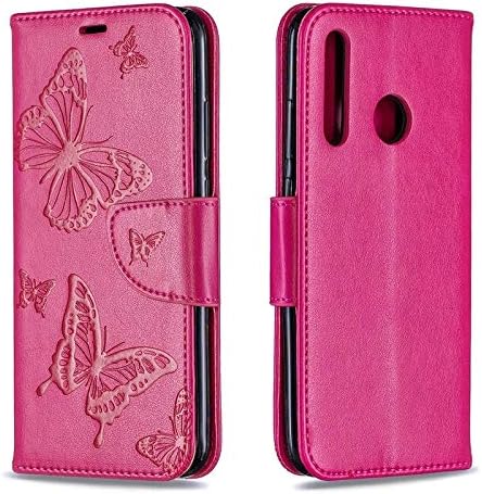 Gmsh- for Huawei Honor 10i Cover Case, 3D Butterfly Embossment Leather Case, Horizontal Folio Wallet Case with Card Holder & Big Magnetic Clasp for Huawei Honor 10i (Color : Red)