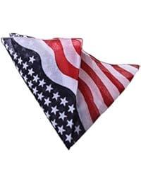 12 Pack Cotton Bandanas, American Flag Headband US Bandana for Men USA Flag Bandana B