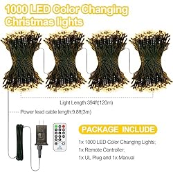 ROADAYLY Outdoor Christmas String Lights 1000 LED