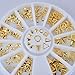 Triangle Square Designs Gold Metal Hollow Nail Art Studs Nail Art Decorations