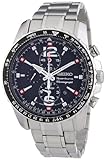Seiko Men's SNAE95 Silver Stainless-Steel Quartz Watch with Black Dial