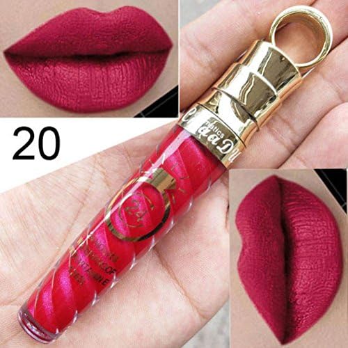Poluck Matte+ Metallic Liquid Lipstick Waterproof Smooth Long Lasting 24 Hours Beauty Lip Gloss (T)