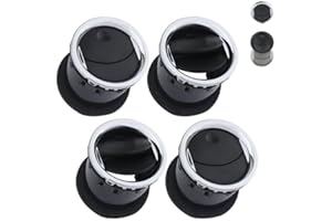 TQPONLY Dashboard AC Heater Air Duct Vent Louvre (Chrome & Black) Compatible with 2004-2008 Ford F150/2006-2008 Lincoln Mark LT Interior Accessories