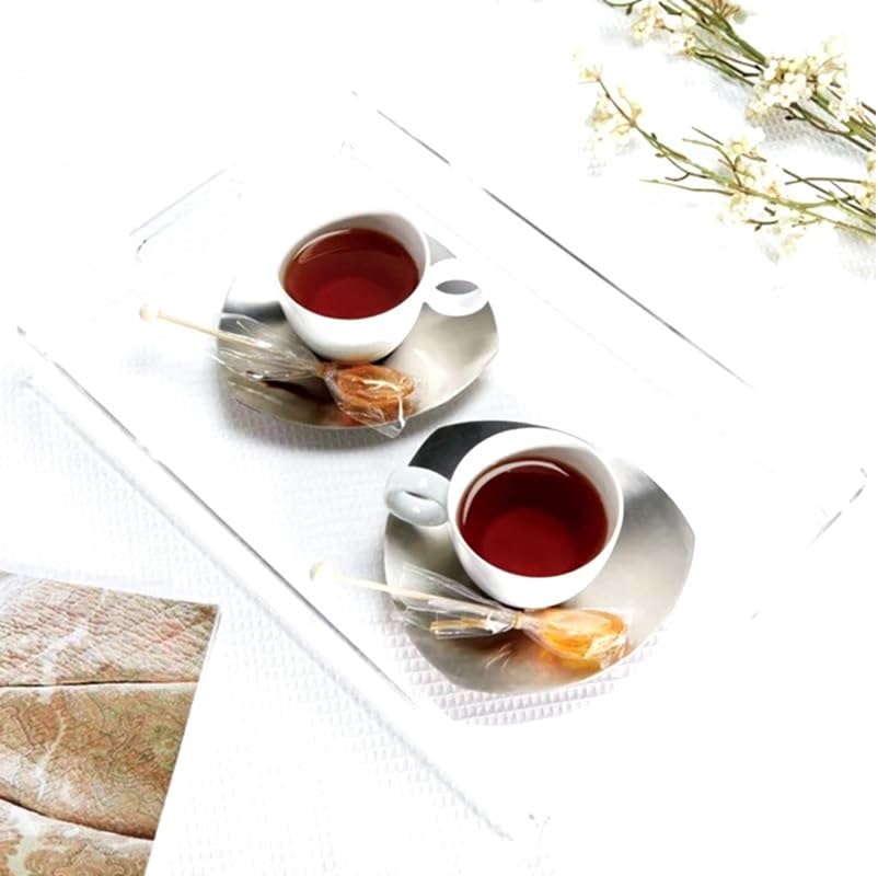 Multi-Purpose Acrylic Serving Tray 12x16 Inches (40x30x5 cm) || Decorative Tray Organizer || Coffee Table Countertop with Handles || Decorative Tray for Living Room Bedroom Entryway and Kitchen. (2)