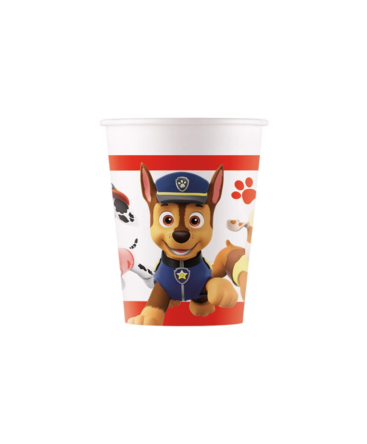 Procos 90654 Paper Cups, Paw Patrol Ready For Action, 200 ml, Pack of 8, Cups, Drinking Cups, Birthday, Theme Party
