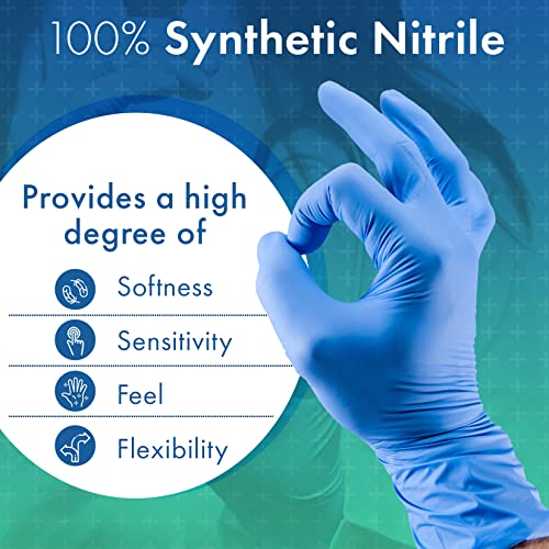TEC GLOVES Nitrile Gloves Powder Free 4 Mil Nitrile Disposable Exam