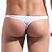 DESMIIT Men's G-String Swim Trunks Sexy Sport Shorts US X-Small White