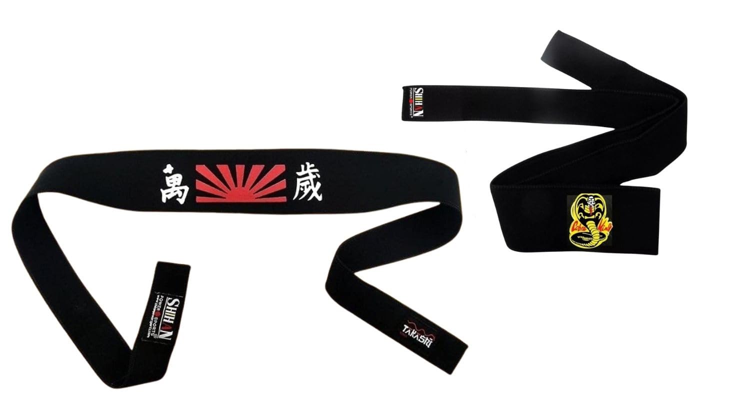 1 Pair Headband set TANAKA RISING SUN & COBRA KAI NEOPRENE Headband - Movie Film Novelty