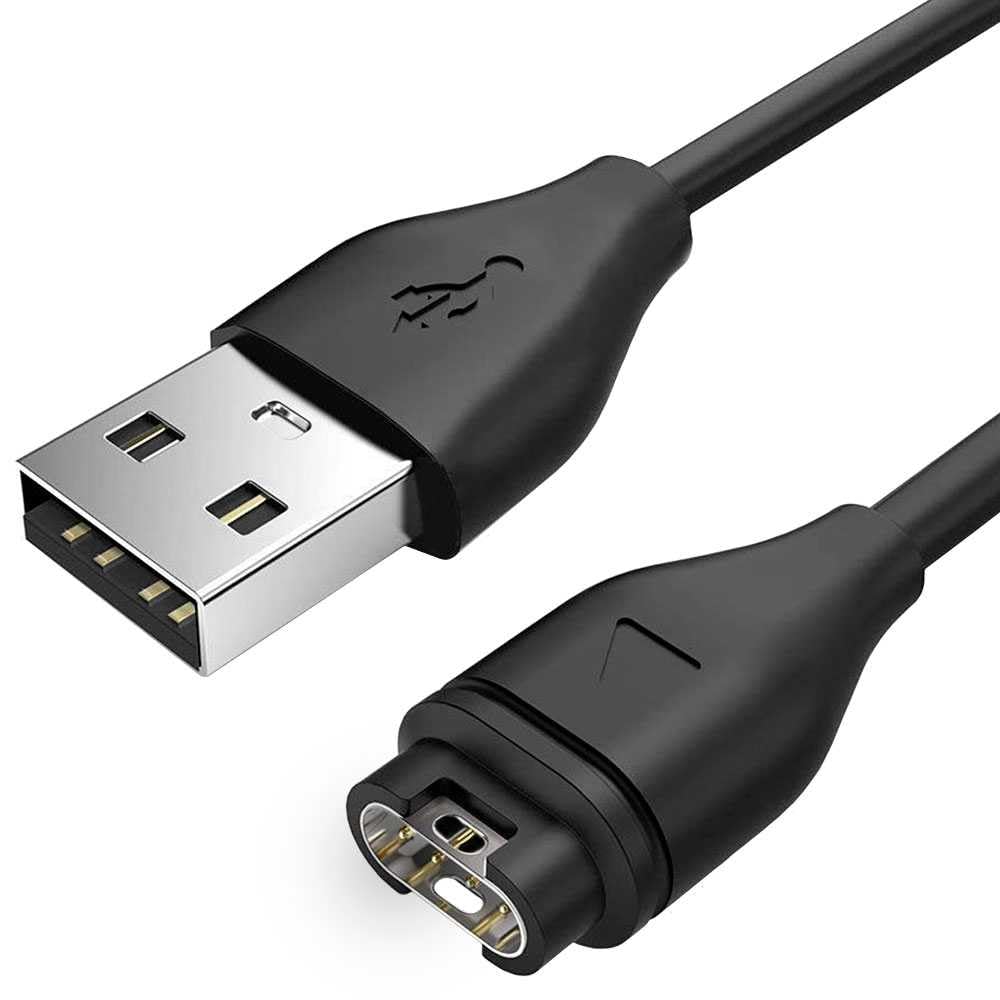 OcioDual USB Charging Cable Black Compatible with Garmin Approach S10/S40/S60/X10, D2 Charlie/Delta, Fenix 7/7S/7X/6/6S/6X/5/5X, Forerunner 45/45S/245/935/945, Instinct, Vivoactive 3, Vivosport