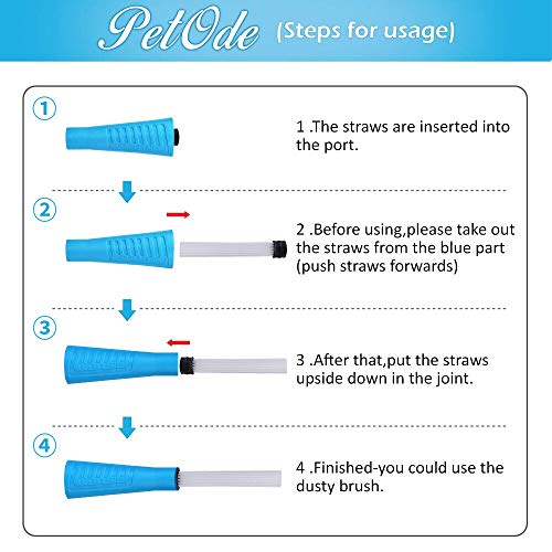 PetOde Universal Dusty Brush Vacuum Attachment Dust Cleaning Sweeper Vacuum Duster Attachment with Universal Adapter Flexible Tiny Tubes Dust Daddy