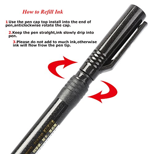 image for iBayam Refillable Calligraphy Pen Hand Lettering Pens Brush Lettering 
