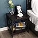 SONGMICS X-Design Sofa End, Wooden Side Table with 2 Display Shelves, Espresso, , 18.9”L x 15.8”W x 18.9”H,