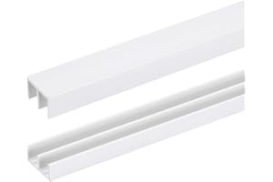 uxcell 1Set White Plastic Sliding Door Track, Sliding Glass Window Track for 1/4" Thick Panels, for Closet Glass Cabinets Doo