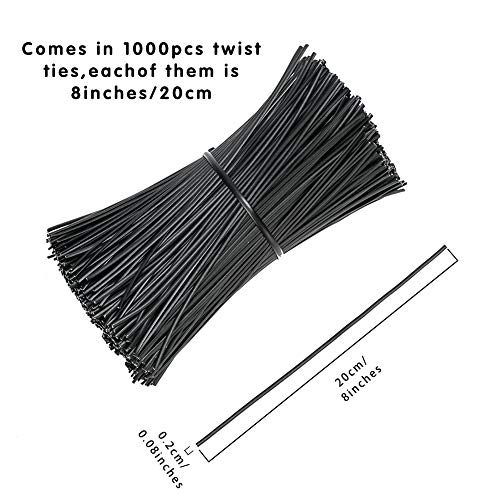 SumDirect 1000Pcs 8inches Plastic Twist Bag Gift Bag CableTies for Party Cello Candy Bags Cake Pops (8inches)