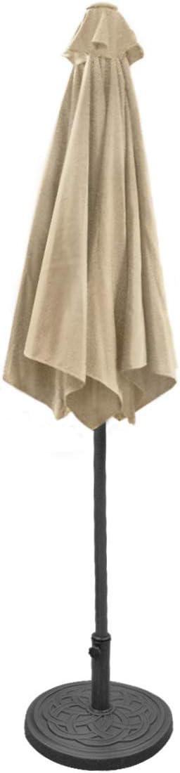 GardenKraft 14630 2.7m Outdoor Garden Parasol/Tilt & Crank Mechanism / 6 Steel Ribs/UV 30 Protection/Durable Polyester Material/Beige Colour - Image 5
