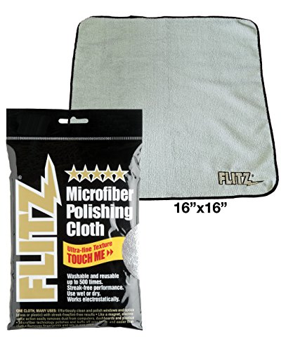 Flitz MC200 Thick 'n Thirsty 16" x 16" Silver Microfiber Polishing Cloth