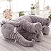 Rainbow Fox Elephant Stuffed Plush toy Cute Animals Cushion for Children's Gifts (L, Gray)