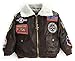Up and Away Children's Medium-Weight A-2 Bomber Jacket in Brown With Nine Patches