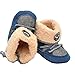 Voberry® Baby Boy Lace Up Stripe Soft Bottom Winter Snow Boots (8-12months, Blue)